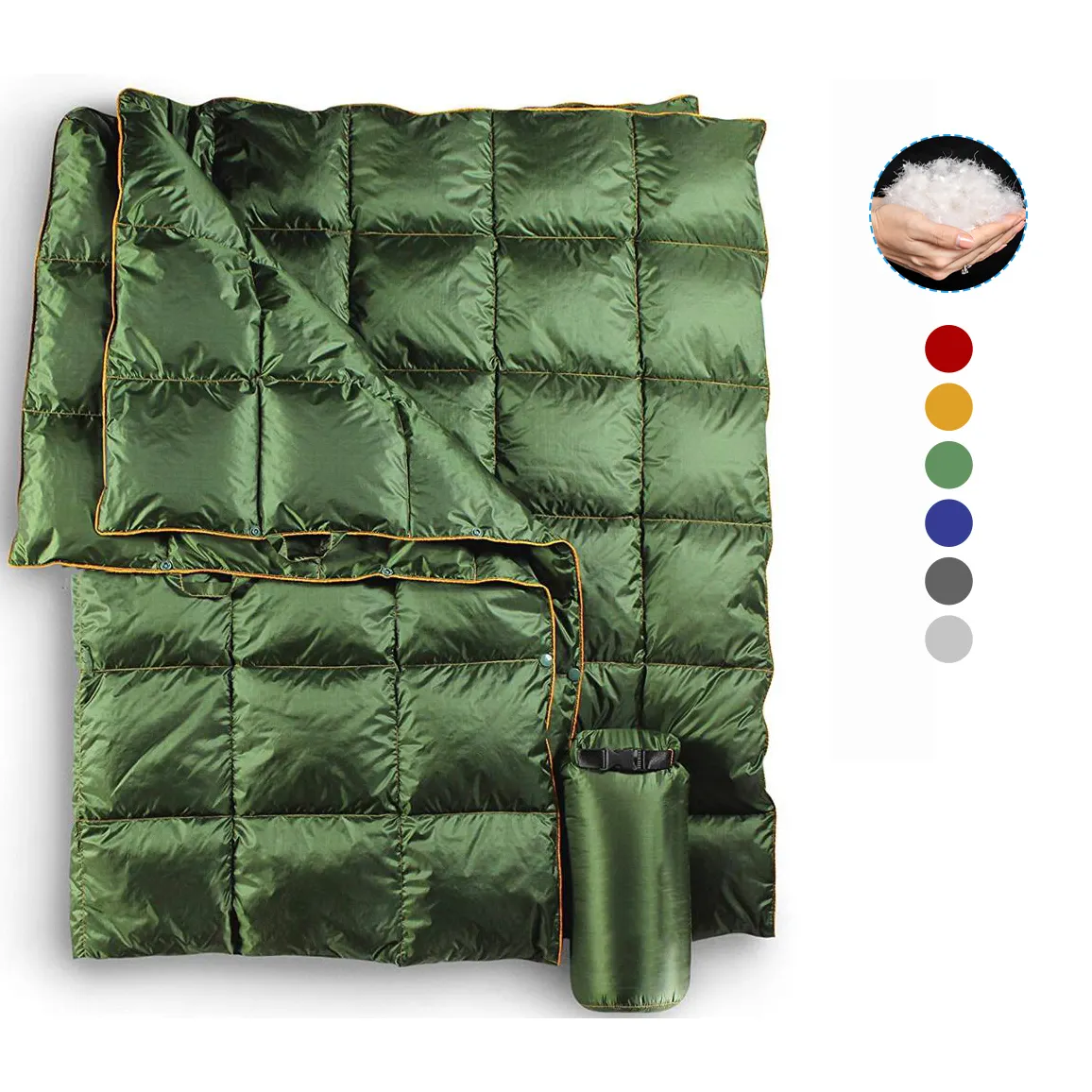 Free Sample Recycled Travel Outdoor Waterproof Puffy Down Blankets Camping Blanket For Picnics, Beach Trips