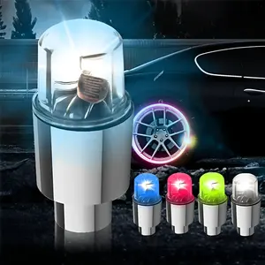 Nouvelles lumières LED universelles pour pneus de voiture et de vélo, 2/4 pièces, lampe néon, capuchon de valve, clignotant coloré, 12V - Product Image 1
