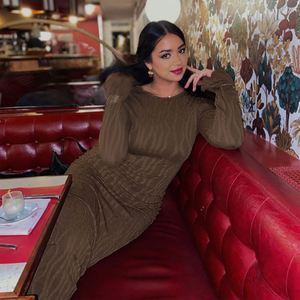 New Trendy Fashionable Knitted <strong>Dress</strong> Sexy Long Sleeved <strong>Maxi</strong> <strong>Dress</strong> Skinny Slim Elegant Women <strong>Dress</strong> - Product Image 3