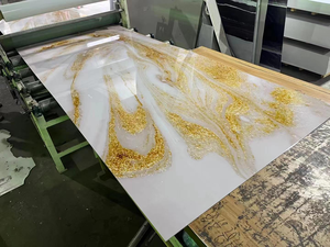 Tùy Chỉnh Thiết Kế Hiện Đại Nhân Tạo PVC Đá Cẩm Thạch Đá Có Độ Bóng Cao Tấm Đá Cẩm Thạch Màu Hồng PVC Bảng Điều Chỉnh Cho Bán - Product Image 5