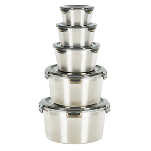 Contenedor Redondo de Acero Inoxidable 304 para Almacenamiento de Alimentos <span class=keywords><strong>con</strong></span> Tapa, 400 3500ml, Apto para <span class=keywords><strong>Horno</strong></span> de Microondas, para Cocina, Hogar, Restaurante, Venta al <span class=keywords><strong>por</strong></span> Mayor - Product Image 2