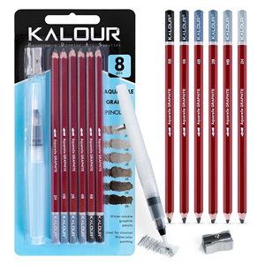 KALOUR - Juego de 6 Lápices de Dibujo de Alta Calidad <span class=keywords><strong>con</strong></span> Núcleo Suave, Solubles <span class=keywords><strong>en</strong></span> <span class=keywords><strong>Agua</strong></span>, de Grafito y Acuarela para Artistas - Product Image 1
