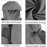 Veste coupe-vent imperméable légère pour homme avec logo personnalisé, en tissu softshell enduit, avec fermeture éclair, pour les voyages et l'exploration en plein air
