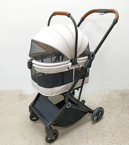 Оптовая продажа Роскошная Коляска 2 в 1, индивидуальная цветная со съемной корзиной для домашних животных, складная коляска для одной собаки - Product Image 3