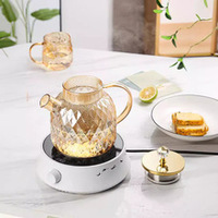 Carafe à eau froide grande capacité pour la maison, en verre borosilicate, pot à jus, théière à fleurs, distributeur d'eau froide