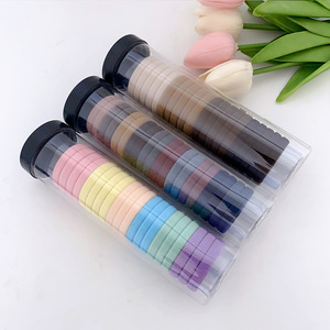 Élastiques à cheveux haute élasticité de 4 cm, bandeaux sans couture, accessoires pour cheveux, lot de 20 pièces en tube rond en PVC, très élastiques - Product Image 4