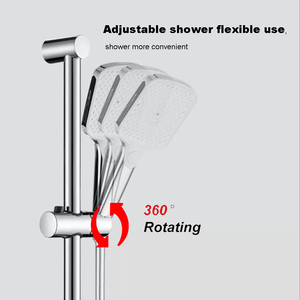 Barre <span class=keywords><strong>de</strong></span> <span class=keywords><strong>douche</strong></span> coulissante en acier inoxydable au design moderne, réglage <span class=keywords><strong>de</strong></span> la hauteur et <span class=keywords><strong>de</strong></span> l'<span class=keywords><strong>angle</strong></span>, pomme <span class=keywords><strong>de</strong></span> <span class=keywords><strong>douche</strong></span> à main, appartement, hôtel - Product Image 2