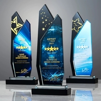 Trophée et médaille en cristal écologiques imprimés UV avec design gravé pour les cadeaux de salons professionnels