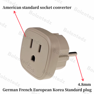 อะแดปเตอร์<span class=keywords><strong>ปลั๊ก</strong></span>อเมริกาจาก US TO EU Type-B 3 Pins TO Type-E SCHUKO round 2 Pins Converter สำหรับท่องเที่ยวยุโรปเกาหลีฝรั่งเศส - Product Image 2