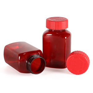Custom Red Square PET Jar 100ml 120ml 150ml Glossy Finish with Tamper Proof Seal for Medicine <b>Packaging</b> - Product Image 5