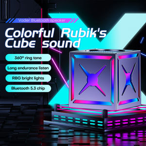 RGB Dazzle <span class=keywords><strong>X</strong></span> Ma Thuật Cube Âm Thanh Loa Màu Đen Samurai <span class=keywords><strong>Mini</strong></span> Ngoài Trời BT Không Dây Chàng Trai FM Loa - Product Image 2