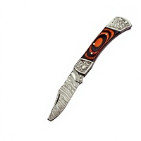 Couteau utilitaire pliant de qualité supérieure 15N20 1095 Damas, qualité industrielle, manche en bois Pakka, lame à pointe clip, logo OEM personnalisé