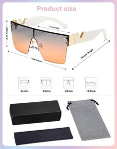 Gafas De Sol cuadradas De gran tamaño para Mujeres Hombres Vintage De moda clásica Gafas De Sol Para Mujer Gafas De Sol - Product Image 2