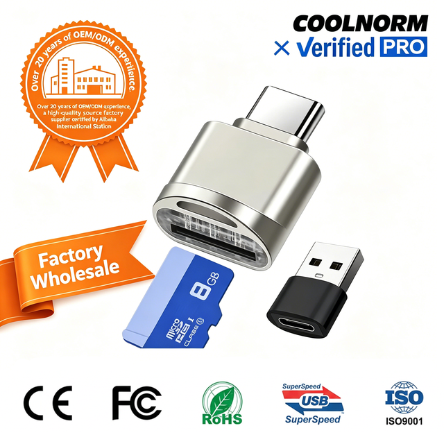 Mini Card Reader USB C Adapter for Micro SD Card Reader Type C TF Memory Card Reader LED Light Card Reader TF Card Adapter