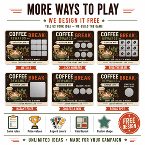 Autocollants à gratter personnalisés en couleur pour les programmes de fidélisation des cafés, les promotions commerciales et les cadeaux - Product Image 3