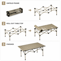 Table de réception portable d'extérieur en acier au carbone à grande capacité, facile à nettoyer, avec plateau à lattes renforcé et base double en X, avec sac de transport