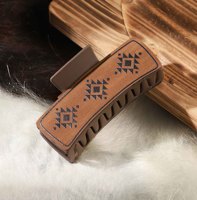 LOVE Aztec klip kaktus cakar untuk anak perempuan jepit kulit bulu cakar desain kustom jepit untuk hadiah Aksesori rambut