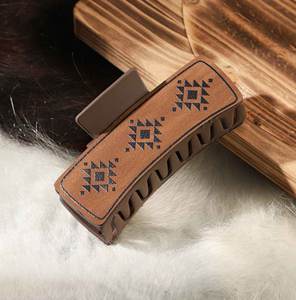 LOVE Aztec Cactus Clip Claw para niñas Piel Cuero Snap Claw Diseño personalizado Pasadores para regalos Accesorios para <span class=keywords><strong>el</strong></span> cabello - Product Image 4