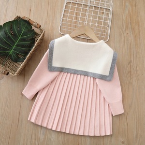 Nuovo Arrivo Autunnale: Abito in Maglia per Bambine con Colletto alla Marinara, Vestito Lungo in Stile Preppy - Product Image 6