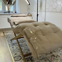 YADA Table d'extension de cils incurvée de luxe, Chaise de salon de beauté, Table de massage pour extensions de cils