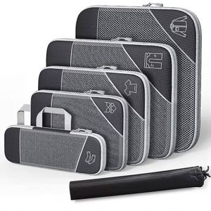6 - Piece Travel Compression <b>Storage</b> Bag Set: Expandable <b>Clothes</b> & Shoes, Ideal for Luggage - Product Image 3