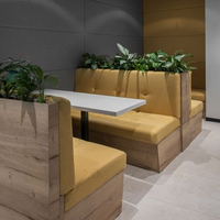 Sièges de stand minimalistes pour salon de thé - Canapé moderne pour café-restaurant avec emplacement pour fleurs