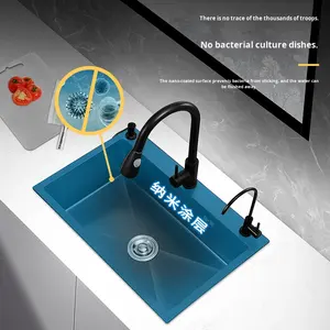 อ่างล้างจานสแตนเลสสตีลสีดำคิงคองแบบสามนาโนเทคโนโลยี - Product Image 4