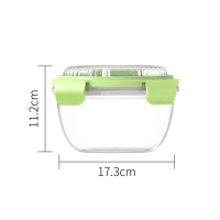 Nouvelle boîte à lunch écologique à double couche avec fourchette et récipient à sauce, en matériau TRITAN, compatible micro-ondes et four, modèle 6368