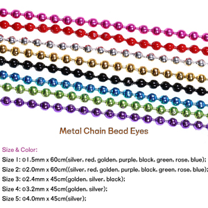Chaîne de perles en cuivre coloré, taille de 45/60cm, 1 mètre, 1.2-4.5mm, matériel de tapisserie, vente en gros - Product Image 3
