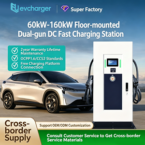 สถานีชาร์จเร็วแบบติดตั้งบนพื้น 60kW หัวชาร์จคู่ DC รุ่น CCS2 สีขาว สำหรับบริเวณบริการทางหลวง - Product Image 1