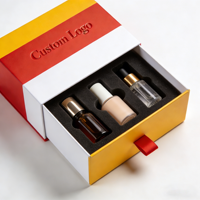 Emballage de luxe sur mesure en boîte coulissante biodégradable pour produits cosmétiques et soins de la peau, réutilisable, carré, en carton rigide