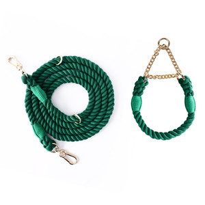 Set di guinzaglio e collare per cani a mani libere all'ingrosso Stock di lusso in esecuzione intrecciata di piccole dimensioni Pet fune di trazione accessori per camminare - Product Image 4