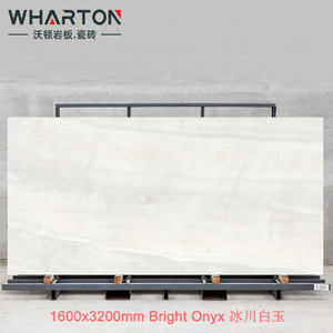 Wharton Weißer Heller Onyx Brillante Duschwand Große Platte Großformatiger Gesinterter Stein für Wohnzimmer-Küchen-Arbeitsplatten - Product Image 1