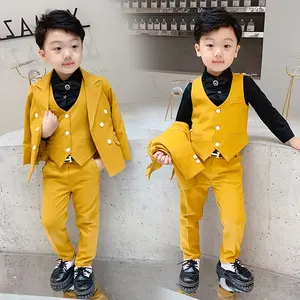 2019 automne et hiver nouveau garçon costume vêtements performance robe petit costume enfant passerelle fleur garçon ensembles