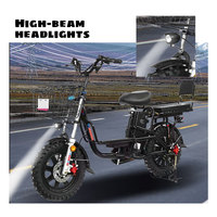 Bicicleta Eléctrica Todoterreno de 16 Pulgadas para Playa y Nieve, con Llantas Grandes, Bicicleta Eléctrica de Carga con Batería de Litio
