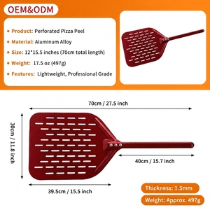 Pala per <span class=keywords><strong>Pizza</strong></span> in Alluminio OEM ODM <span class=keywords><strong>Rossa</strong></span>, Certificata FDA LFGB, Spatola per <span class=keywords><strong>Pizza</strong></span> Personalizzabile in Colore e Manico, Pala Rettangolare per Girare la <span class=keywords><strong>Pizza</strong></span> - Product Image 6