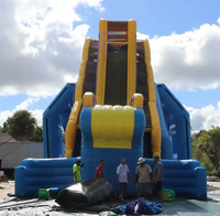 NOUVEAU Free Fall Crazy Drop Kick Large Roller Coaster Launch Slides pantoufles Gonflables Dropkick Water Slide pour Adulte
