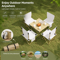 Klappbarer Camping-Tisch und -Stühle Set für Draußen, Tragbares Picknick-Set, Komplette Campingausrüstung, Outdoor-Möbel aus Kohlenstoffstahl-Legierung