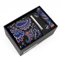 Benutzer definierte 4 Stück Männer ihn Thanksgiving Geschenk Krawatte Set Krawatte Tasche Quadrat Krawatte Clip Manschetten knöpfe Krawatte Set für Geburtstag Weihnachten