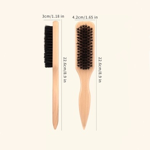 <span class=keywords><strong>Brosse</strong></span> à <span class=keywords><strong>barbe</strong></span> en bois de qualité supérieure avec poils de sanglier, écologique, pour le soin des poils du visage et peigne en bois élégant - Product Image 2