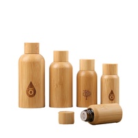 Bouteilles de rouleau en verre écologiques de 10ml 15ml 30ml 50ml avec couvercle en bambou compte-gouttes sérigraphié gouttes pour les yeux huiles essentielles quantité minimale de commande 100pcs