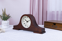 Horloge de cheminée vintage classique française pour table ou bureau, en bois massif, avec chiffres romains, style antique