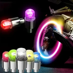 Nouvelles lumières LED universelles pour pneus de voiture et de vélo, 2/4 pièces, lampe néon, capuchon de valve, clignotant coloré, 12V - Product Image 3