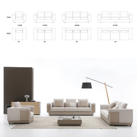 Canapé d'angle modulaire de luxe pour salon, canapé trois places au design unique nordique