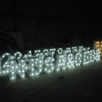 Lumières de lettres en alphabet arabe personnalisées, lettres en 3D, enseigne lumineuse LED, veilleuse extérieure pour bar, hôtel, mariage, décoration de festival