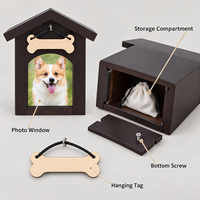 Urne funéraire moderne Zheng Xin en bois en forme de petite maison avec cadre photo pour cendres d'animaux, pour chats et chiens