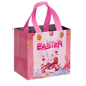 Nueva Bolsa de Compras de Tela No Tejida con Estampado de Conejo de Pascua y Colores de Huevos, Impermeable, Laminada, con Dibujos Animados, para Regalos de Pascua - Product Image 1