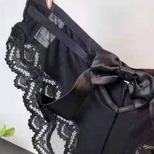 String en dentelle, culotte sexy de style européen et américain, grande nœud papillon pour femme, dos ajouré, culotte confortable en soie glacée, érotique - Product Image 4