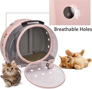 고양이 캐리어 작은 애완 동물 수하물 케이스 휴대용 어깨 상자 투명 간단한 공간 개 가방 - Product Image 5