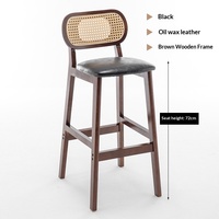 Tabouret de bar en bois massif au design moderne pour restaurant et usage domestique, chaise haute de qualité commerciale